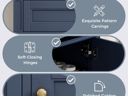 Modern Wall Mounted Floating Cabinet With Double Drawer And Sink