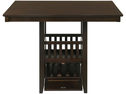 Finley - Square Counter Table With Storage Pedestal Dining Table - Espresso