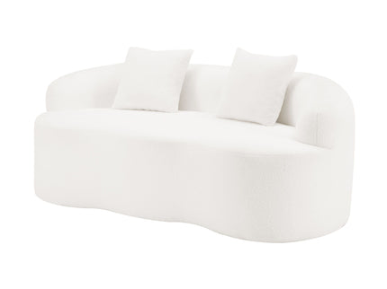 Curved Loveseat Sofa With Round Armrest