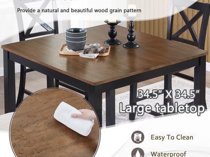 5 Piece Counter Height Dining Table Set With 4 Chairs