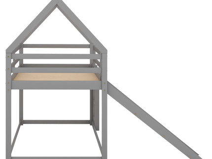 House Shape Bunk Bed With Slide And Ladder