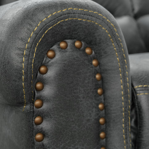 Reclining Sofa - Gray - Faux Leather