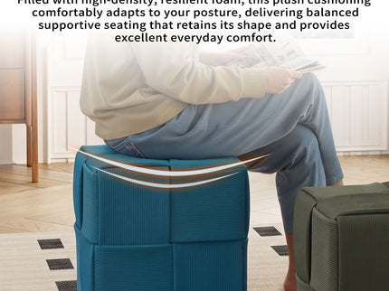 Modern Ottoman Foot Rest With Woven Design