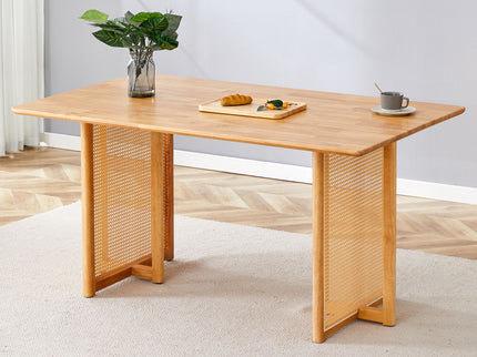 Dining Table With Imitation Rattan Design For Dining Room