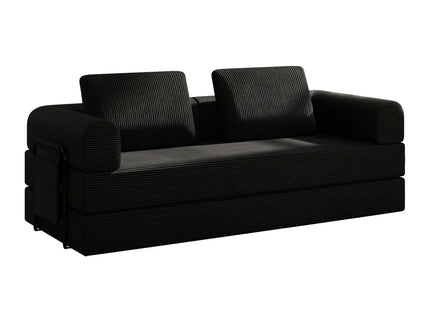 Convertible Sleeper Sofa Bed With Cylindrical Pillow, Fixed Shape Frame