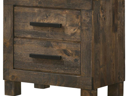 2 Drawer Nightstand - Brown Wood