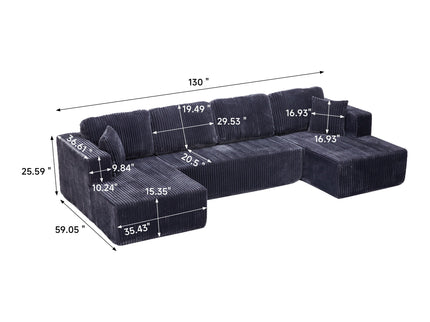 U-Shape Modular Sectional Sofa For Living Room