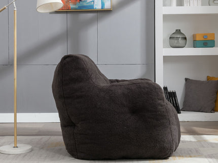 Soft Teddy Fabric Tufted Foam Bean Bag Chair With Teddy Fabric
