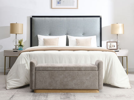 Upholstered Storage Bench With Safety Hinge