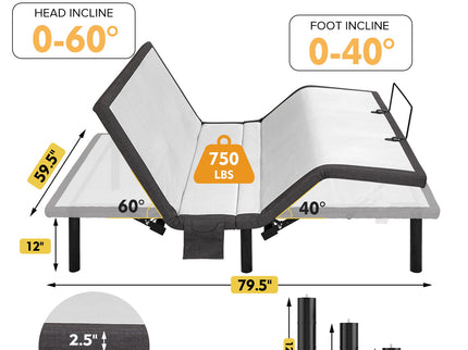 Ergonomic Adjustable Bed & Zero Gravity Base
