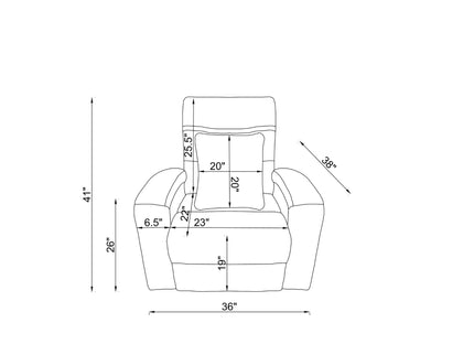 Isolde - Power Recliner, LED Lighting - Gray