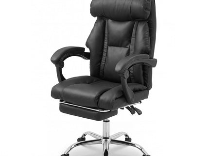 Executive Office Chair With Foot Rest, Adjustable Height - Black