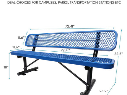 Outdoor Steel Bench With Backrest
