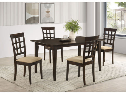 Henin - 5 Piece Dining Set With Lattice Back Chairs - Cappuccino