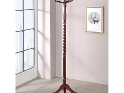 Coat Rack With Post Traditional Entryway Organizer With 6 Hooks - Brown