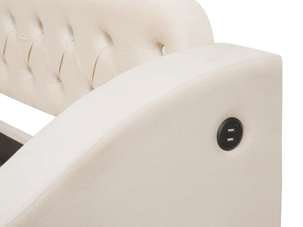 Upholstered Daybed With Storage Armrests And USB Port