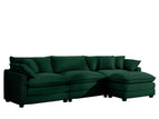 Dark Green / 2 Pc. 3 Seater Sectional, Ottoman