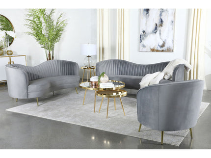 Reigha - Loveseat With Channel Tufted - Gray