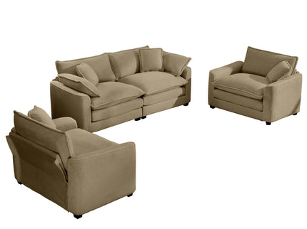 Elegant Oversized Sectional Sofa Set With Deep Seats And Flexible Layout