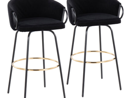 Claire - Contemporary / Glam Barstool With Footrest (Set of 2)