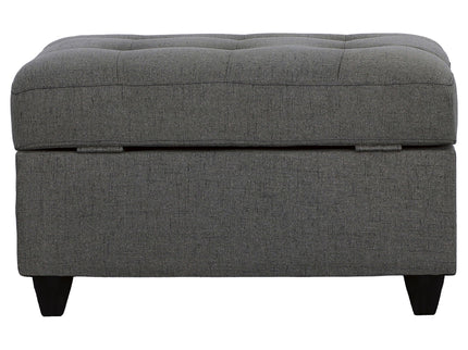 Storage Ottoman With Tufted Design - Gray