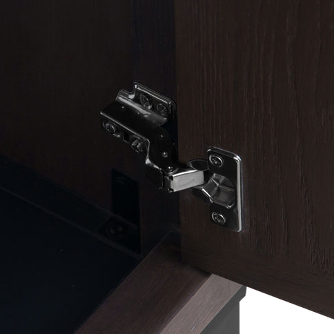 Modern Freestanding Bathroom Vanity With Ceramic Sink, Hot And Cold Faucet, Storage Cabinet & Open Shelf