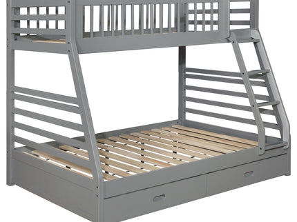 Keira - 2 Drawer Twin Over Full Bunk Bed - Gray