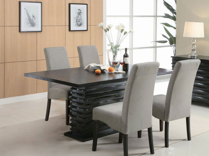 Shandra - 5 Piece Dining Set Tabletop And Upholstered Side Chairs - Gray