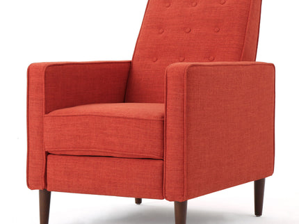 Mid-Century Modern Recliner With Button Tufted Waffle Stitch