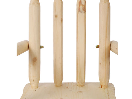 Rustic Bar Stool, Fir Wood Construction, Wide Armrest