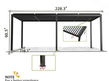 Louver Pergola Aluminium Frame & Louvers
