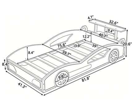 Race Car Platform Bed & Wheels