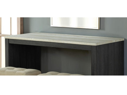 Dining Table Set With Biscuit Tufted Stools - Beige / Black / Gray