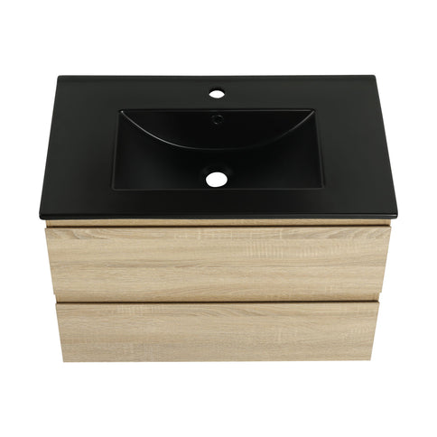 Wall Mounted Bathroom Vanity With Sink, 2 Soft Close Drawers