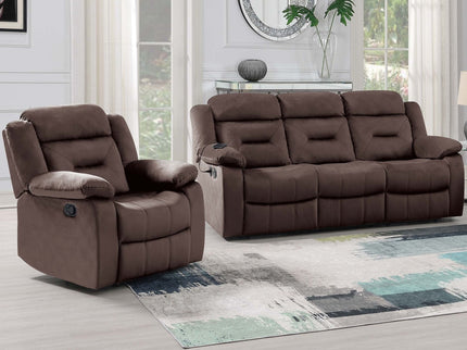 Contemporary Living Room Set With Pillow Arms And Headrest Support