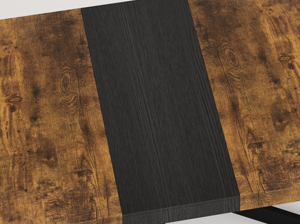 Retro Rectangular Stretch Dining Table With Embossed Center Plate