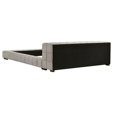 Kinsley - Upholstered Full Platform Bed With Low Profile And Tufted Headboard - Taupe