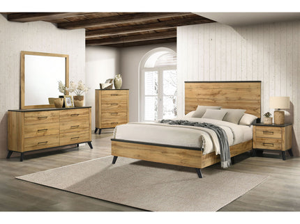 Georgina - 6 Drawer Dresser With Mirror - Natural Wood