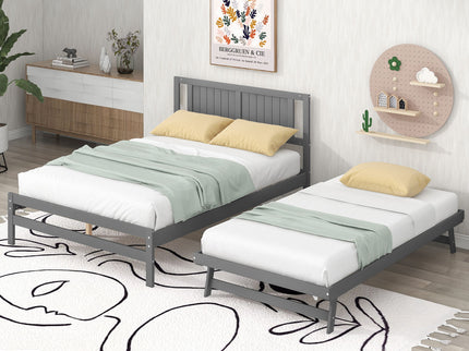 Platform Bed With Adjustable Trundle