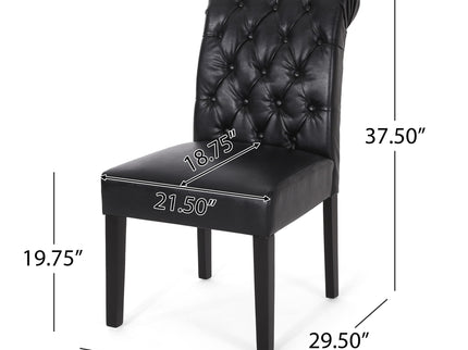Broxton - Tuft Dining Rolltop Chairs With Button Tufted Backrest (Set of 2)