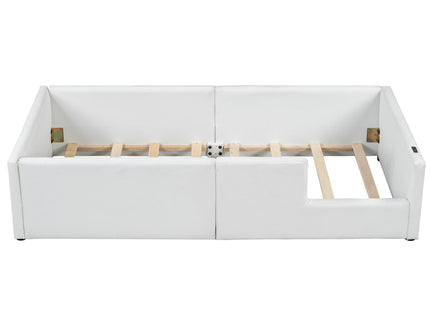 Platform Bed With Guardrail And Charging Station