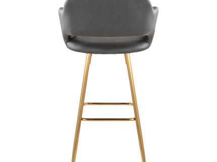Margarite - Contemporary Fixed Height Barstool With Footrest (Set of 2) With Square