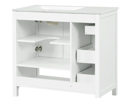 Modern Bathroom Vanity With Sink Top, 2 Doors And 2 Drawers