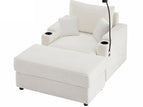 Beige / 1 Seater Sofa With Ottoman