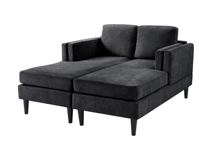 Chaise Lounge Sofa Bed With Dual Layer Armrests For Living Room