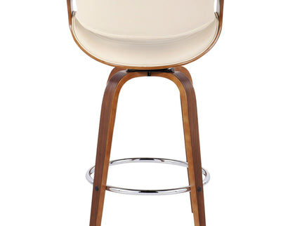 Symphony - Mid Century Modern Fixed Height Counter Stool & Swivel With Round Footrest (Set of 2)