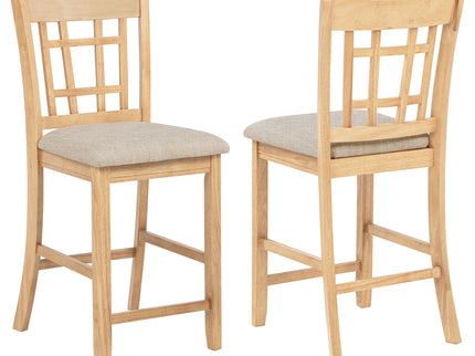 Davis - Counter Height Dining Chair Linen (Set of 2) - Light Oak