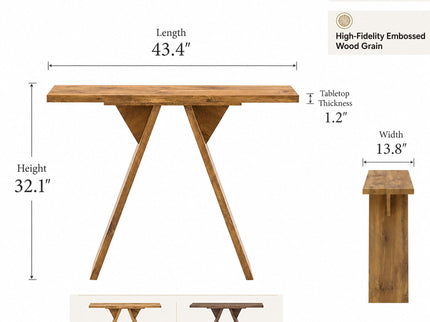 Console Table With V - Shaped Base