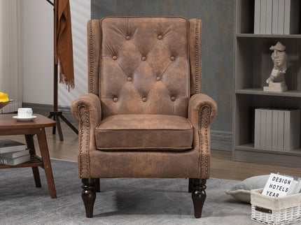 Modern Accent Armchair With Sturdy Wood Legs