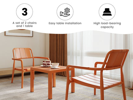 3 Piece Indoor / Outdoor Leisure Table And Chair Set